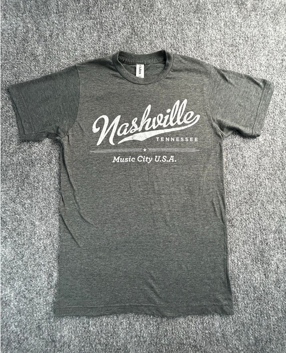 Nashville Tennessee Music City USA Graphic T-Shirt Gray Adult Small - Picture 1 of 8